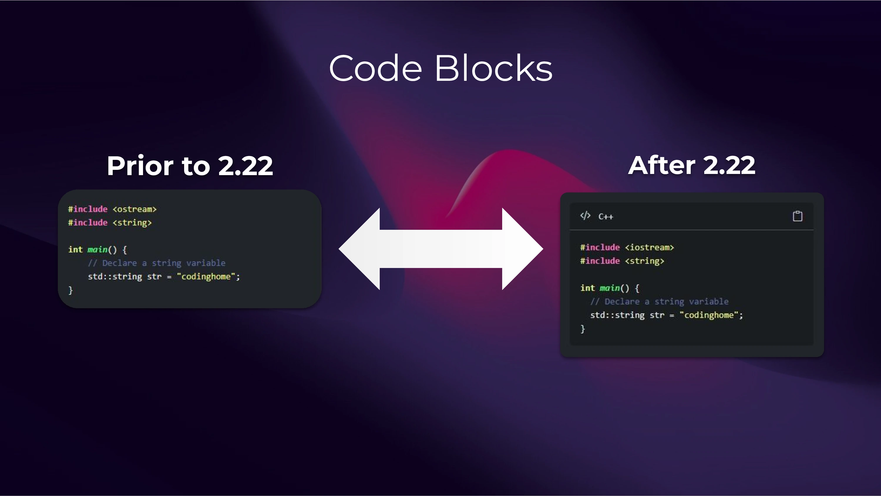 Code Blocks Example