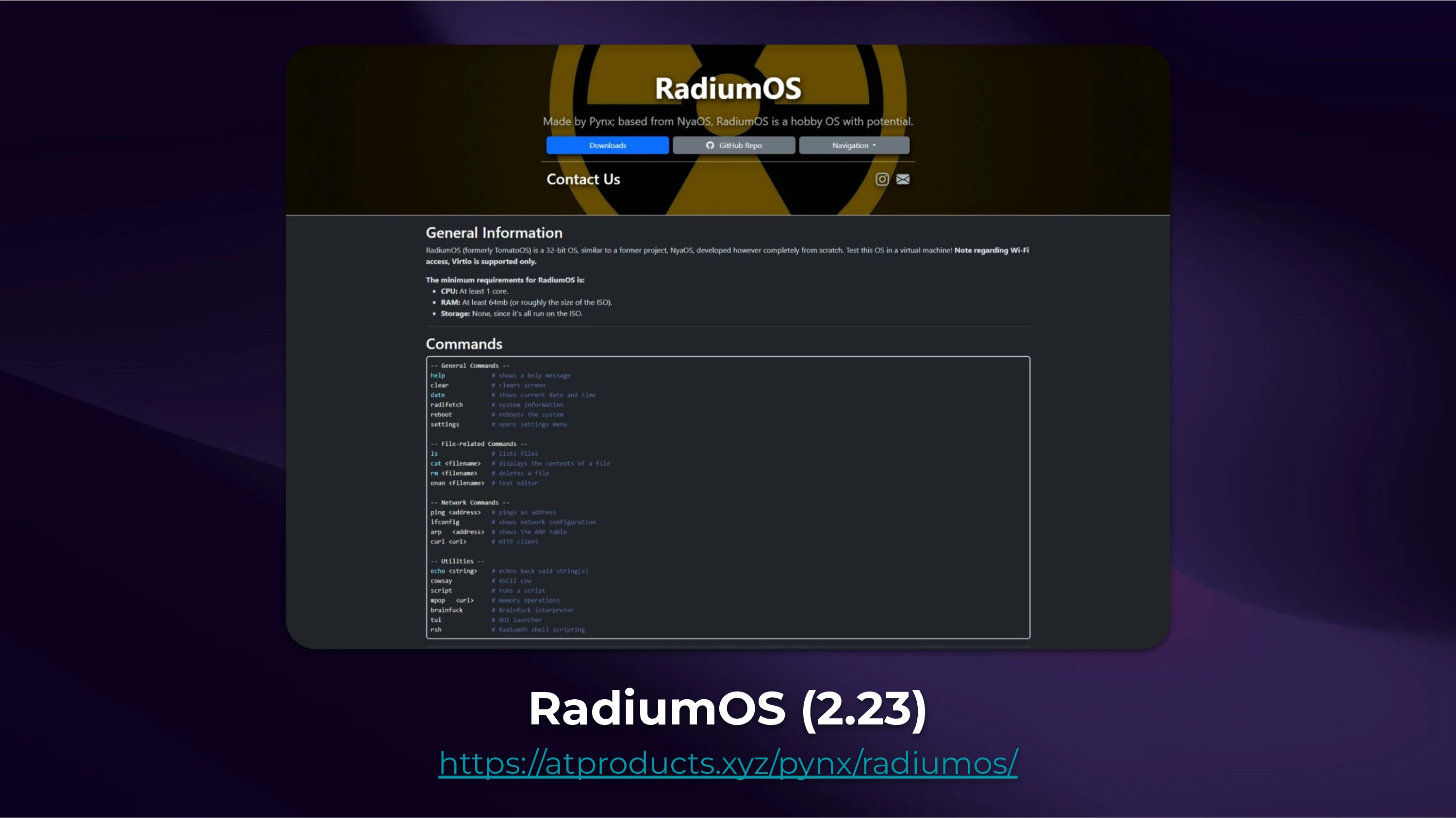 RadiumOS Example